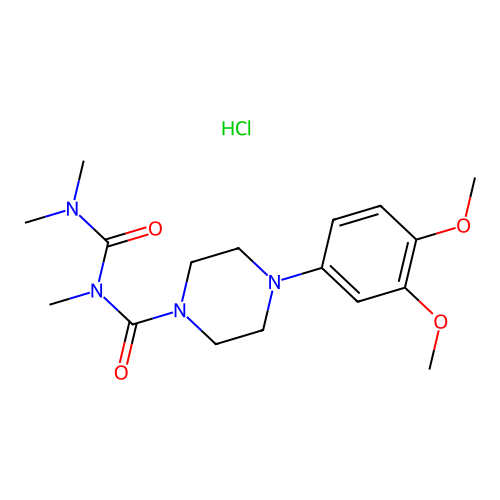 1-(3,4-Dimethoxyphenyl)-4-(2,4,4-trimethylallophanoyl)piperazine hydrochloride structure