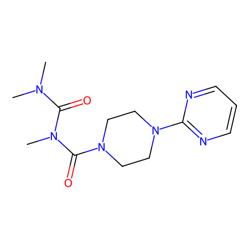1-Piperazinecarboxamide, N-((dimethylamino)carbonyl)-N-methyl-4-(2-pyrimidinyl)- structure