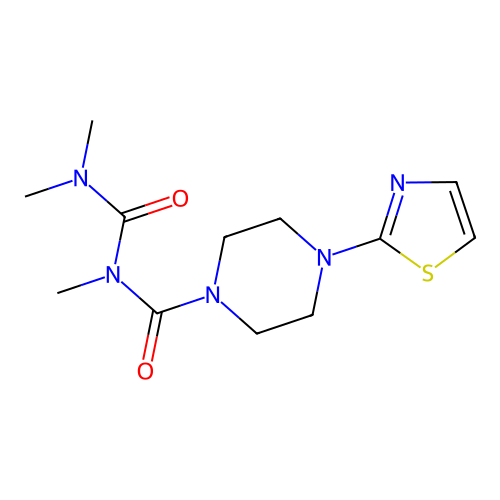 1-Piperazinecarboxamide, N-((dimethylamino)carbonyl)-N-methyl-4-(2-thiazolyl)- structure