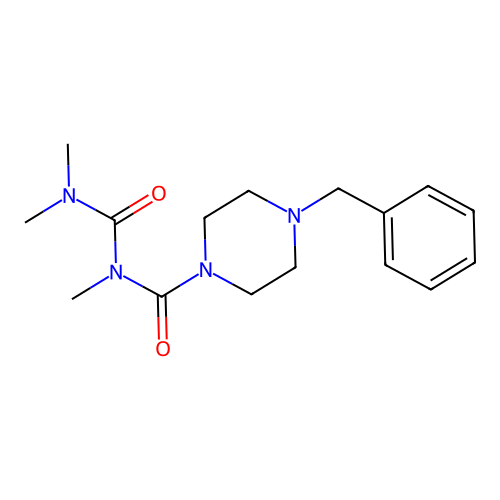 1-Piperazinecarboxamide, N-((dimethylamino)carbonyl)-N-methyl-4-(phenylmethyl)- structure