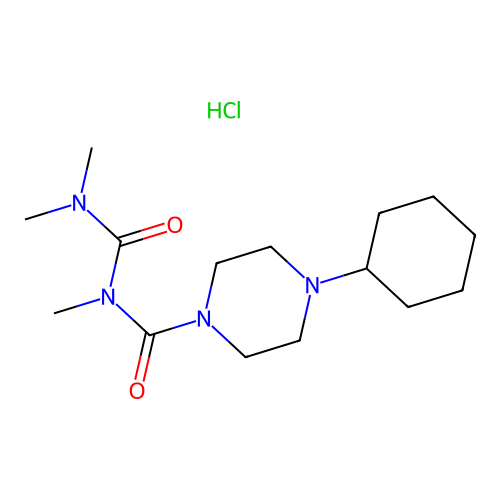 1-Cyclohexyl-4-(2,4,4-trimethylallophanoyl)piperazine hydrochloride structure
