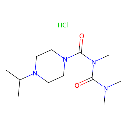 1-Isopropyl-4-(2,4,4-trimethylallophanoyl)piperazine hydrochloride structure
