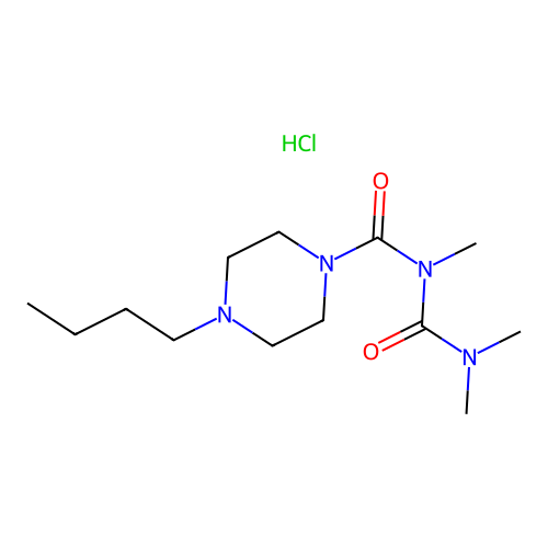 1-Butyl-4-(2,4,4-trimethylallophanoyl)piperazine hydrochloride structure