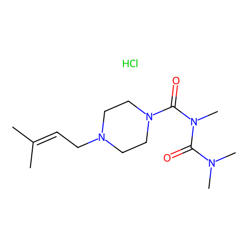 1-(3-Methyl-2-butenyl)-4-(2,4,4-trimethylallophanoyl)piperazine hydrochloride structure