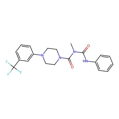 1-(2-Methyl-4-phenylallophanoyl)-4-(m-trifluoromethylphenyl)piperazine structure