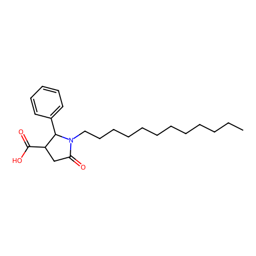 1-Dodecyl-5-oxo-2-phenylpyrrolidine-3-carboxylic acid structure