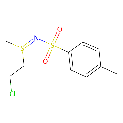 N-(2-chloroethyl-methyl-$l^80723-92-8-sulfanylidene)-4-methyl-benzenesulfonamide structure