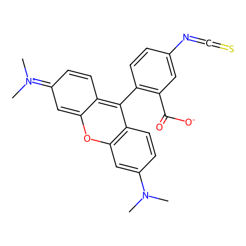 Tetramethylrhodamine-5-isothiocyanate structure