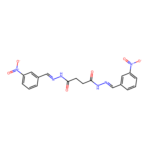N,N'-bis[(3-nitrophenyl)methylideneamino]butanediamide structure