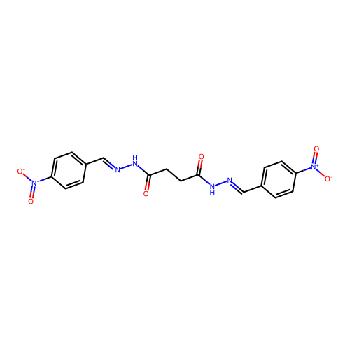 N,N'-bis[(4-nitrophenyl)methylideneamino]butanediamide structure