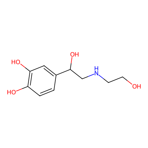3,4-Dihydroxy-alpha-((2-hydroxyethylamino)methyl)benzyl alcohol structure