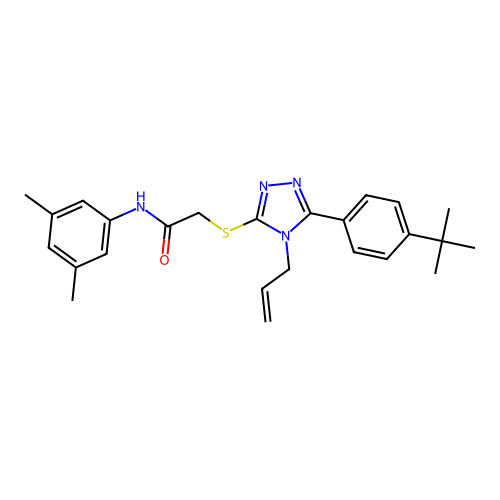 2-{[5-(4-tert-butylphenyl)-4-(prop-2-en-1-yl)-4H-1,2,4-triazol-3-yl]sulfanyl}-N-(3,5-dimethylphenyl)acetamide structure