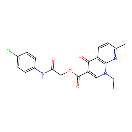 [(4-chlorophenyl)carbamoyl]methyl 1-ethyl-7-methyl-4-oxo-1,4-dihydro-1,8-naphthyridine-3-carboxylate structure