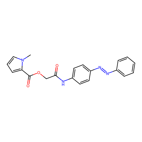 [2-oxo-2-(4-phenyldiazenylanilino)ethyl] 1-methylpyrrole-2-carboxylate structure