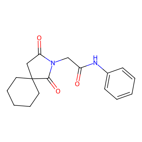 1,3-Dioxo-N-phenyl-2-azaspiro[4.5]decane-2-acetamide structure