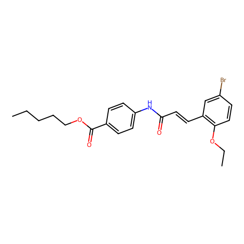 Pentyl 4-[[3-(5-bromo-2-ethoxyphenyl)-1-oxo-2-propen-1-yl]amino]benzoate structure