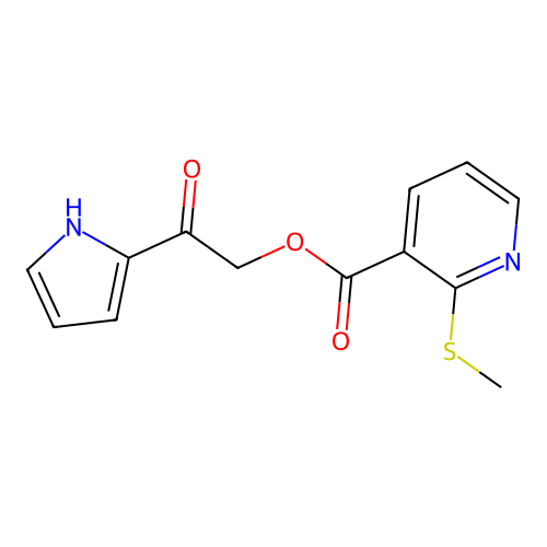 [2-oxo-2-(1H-pyrrol-2-yl)ethyl] 2-methylsulfanylpyridine-3-carboxylate structure