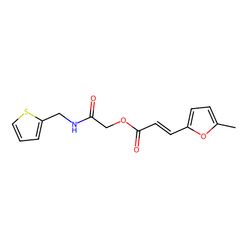 [2-oxo-2-(thiophen-2-ylmethylamino)ethyl] (E)-3-(5-methylfuran-2-yl)prop-2-enoate structure
