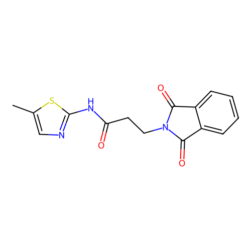 3-(1,3-dioxoisoindol-2-yl)-N-(5-methyl-1,3-thiazol-2-yl)propanamide structure
