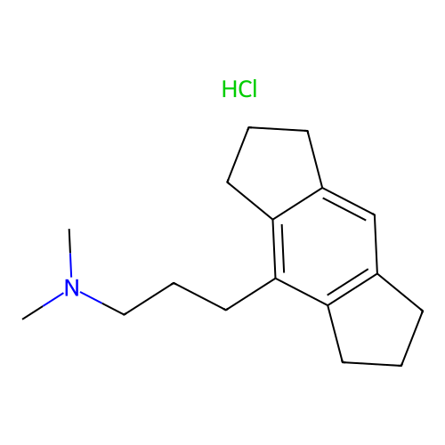 s-Indacene-4-propanamine, 1,2,3,5,6,7-hexahydro-N,N-dimethyl-, hydrochloride structure