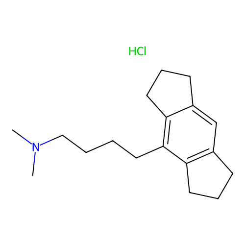 s-Indacene-4-butanamine, 1,2,3,5,6,7-hexahydro-N,N-dimethyl-, hydrochloride structure