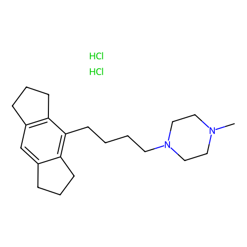 Piperazine, 1-(4-(1,2,3,5,6,7-hexahydro-s-indacen-4-yl)butyl)-4-methyl-, dihydrochloride structure