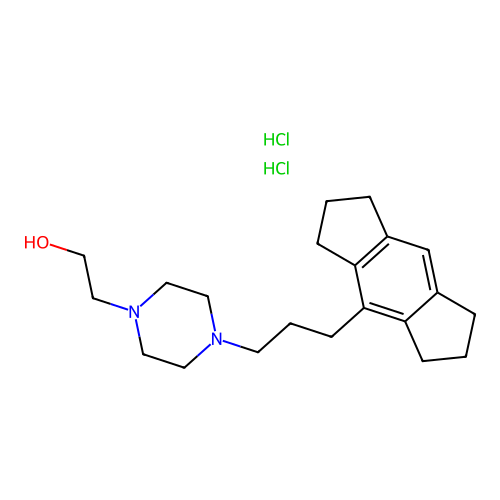 1-Piperazineethanol, 4-(3-(1,2,3,5,6,7-hexahydro-s-indacen-4-yl)propyl)-, dihydrochloride structure