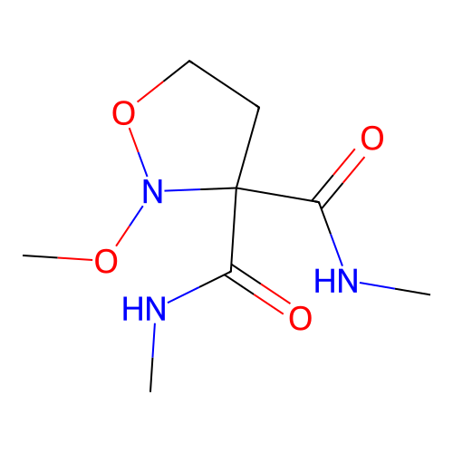 2-Methoxy-isoxazolidine-3,3-dicarboxylic acid bis-methylamide structure