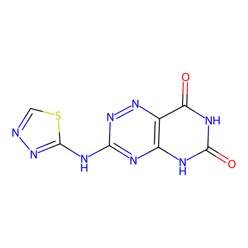 Pyrimido(4,5-e)-as-triazine-6(5H),8(7H)-dione, 3-(thiadiazo-2'-ylamino)- structure
