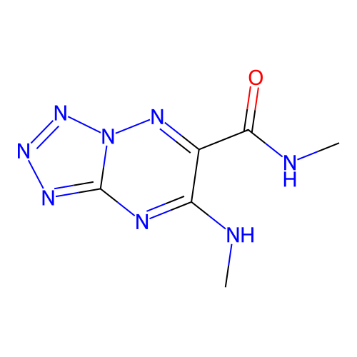 Tetrazolo(1,5-b)(1,2,4)triazine-6-carboxamide, N-methyl-7-(methylamino)- structure