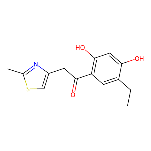 1-(5-Ethyl-2,4-dihydroxyphenyl)-2-(2-methyl-1,3-thiazol-4-yl)ethanone structure