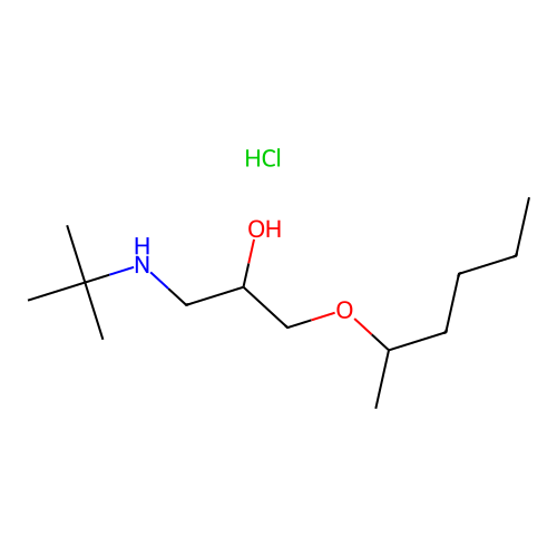 2-Propanol, 1-((1,1-dimethylethyl)amino)-3-((1-methylpentyl)oxy)-, hydrochloride structure