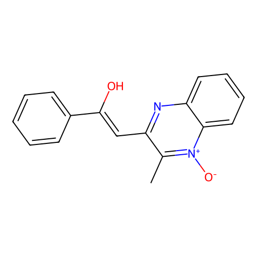 2-(3-methyl-4-oxido-1H-quinoxalin-2-ylidene)-1-phenyl-ethanone structure