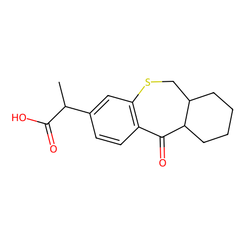 Dibenzo(b,e)thiepin-3-acetic acid, 6,6a,7,8,9,10,10a,11-octahydro-alpha-methyl-11-oxo- structure