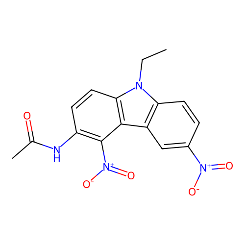 N-(9-Ethyl-4,6-dinitro-carbazol-3-YL)acetamide structure