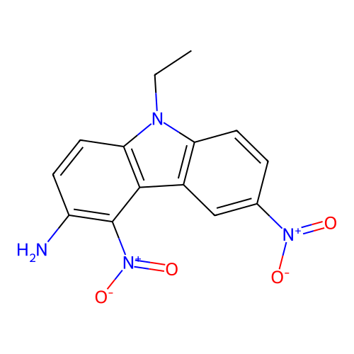 9-Ethyl-4,6-dinitrocarbazol-3-amine structure