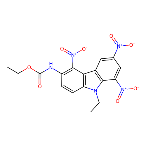 ethyl N-(9-ethyl-4,6,8-trinitrocarbazol-3-yl)carbamate structure