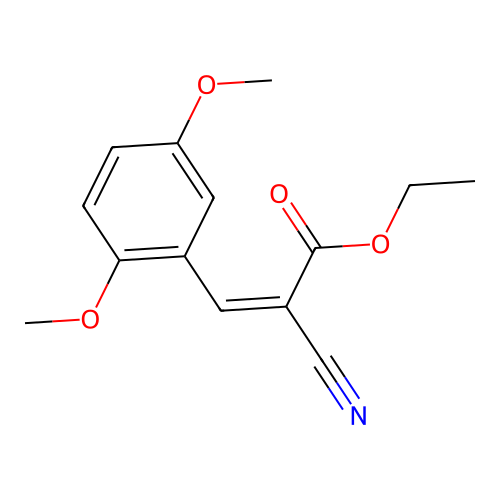 Ethyl alpha-cyano-2,5-dimethoxycinnamate structure
