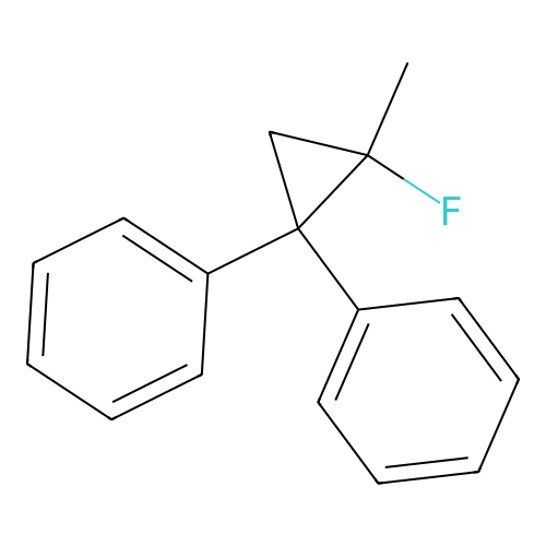 Benzene, 1,1'-(2-fluoro-2-methylcyclopropylidene)bis- structure