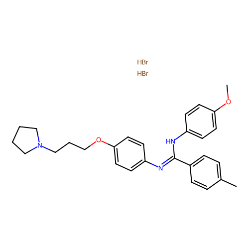 N'-(p-Methoxyphenyl)-N-(p-(3-pyrrolidinylpropoxy)phenyl)-p-toluamidine dihydrobromide structure