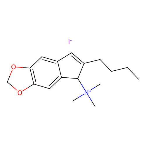 5H-Indeno(5,6-d)-1,3-dioxol-5-aminium, 6-butyl-N,N,N-trimethyl-, iodide structure