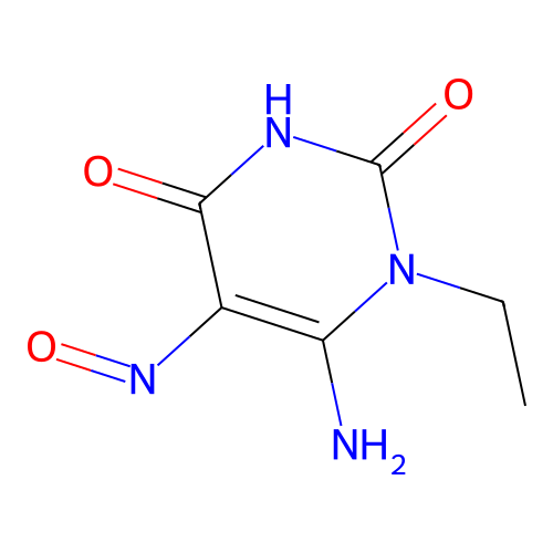 6-Amino-1-ethyl-5-nitroso-1,3-dihydropyrimidine-2,4-dione structure