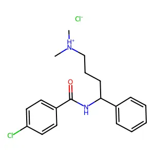 Benzamide, p-chloro-N-(alpha-(3-(dimethylamino)propyl)benzyl)-, hydrochloride structure