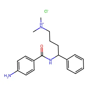 Benzamide, p-amino-N-(alpha-(3-(dimethylamino)propyl)benzyl)-, hydrochloride structure