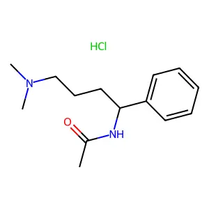 Acetamide, N-(alpha-(3-(dimethylamino)propyl)benzyl)-, hydrochloride structure