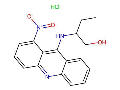1-Butanol, 2-((1-nitro-9-acridinyl)amino)-, monohydrochloride structure