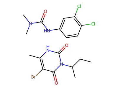 Bromacil-diuron mixture structure