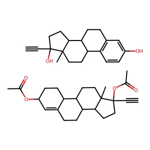 Ethinyl estradiol; ethynodiol diacetate structure