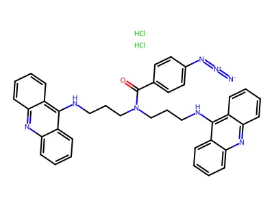 Benzamide, N,N-bis(3-(9-acridinylamino)propyl)-4-azido-, dihydrochloride structure