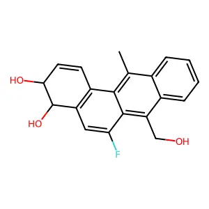 Benz(a)anthracene-3,4-diol, 6-fluoro-3,4-dihydro-7-(hydroxymethyl)-12-methyl-, trans- structure